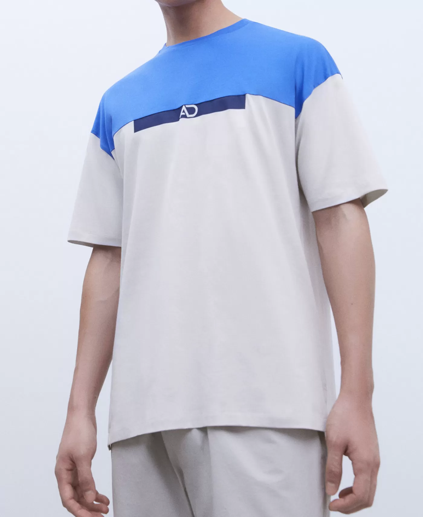 Hombre Adolfo Dominguez Camiseta Oversize En Algodon Bicolor