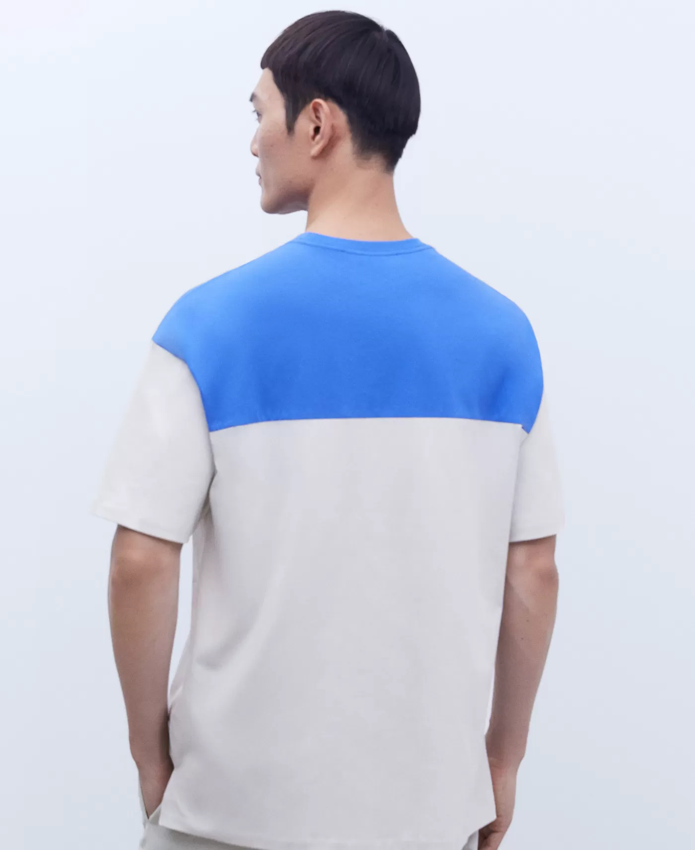 Hombre Adolfo Dominguez Camiseta Oversize En Algodon Bicolor