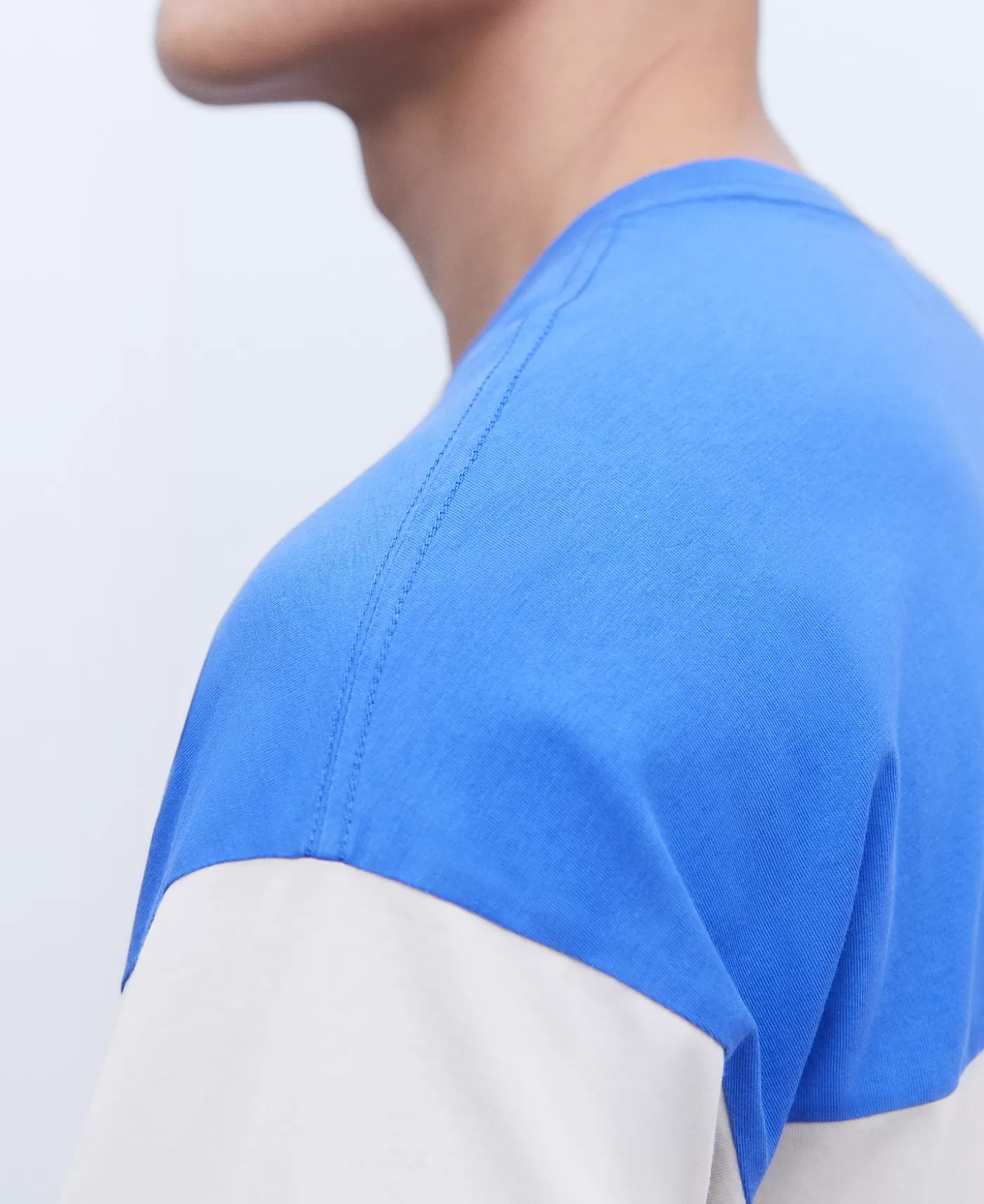 Hombre Adolfo Dominguez Camiseta Oversize En Algodon Bicolor