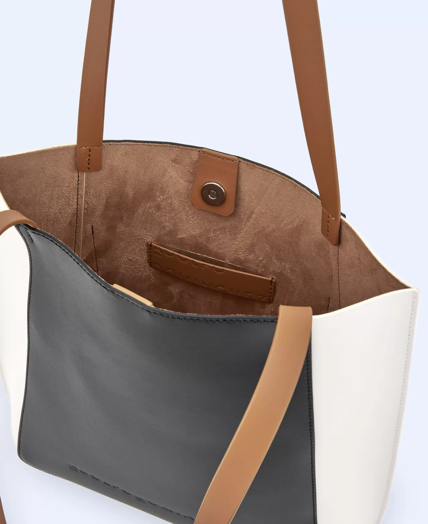 Mujer Adolfo Dominguez Shopper Tricolor En Piel Vaqueta