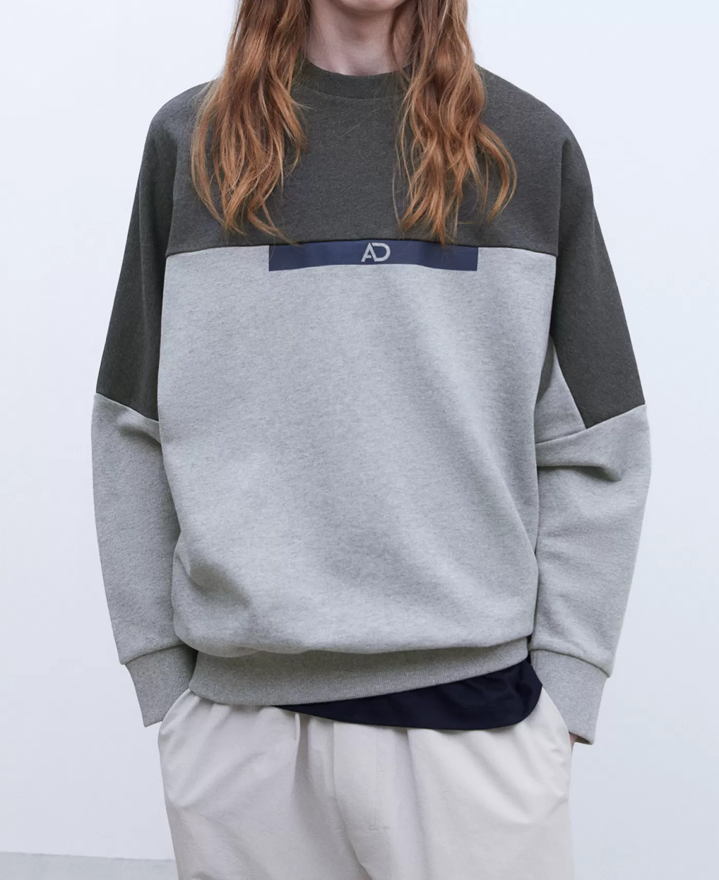Hombre Adolfo Dominguez Sudadera Oversize En Algodon Bicolor