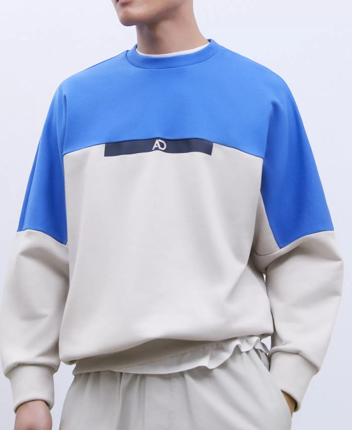 Hombre Adolfo Dominguez Sudadera Oversize En Algodon Bicolor