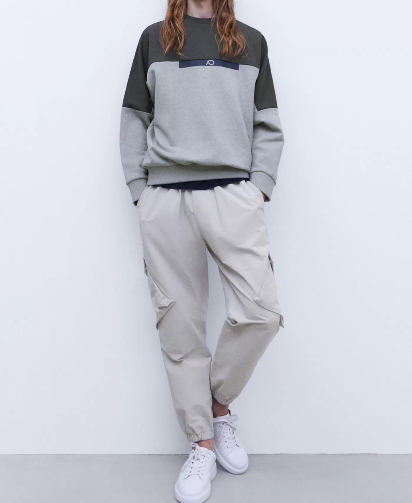 Hombre Adolfo Dominguez Sudadera Oversize En Algodon Bicolor