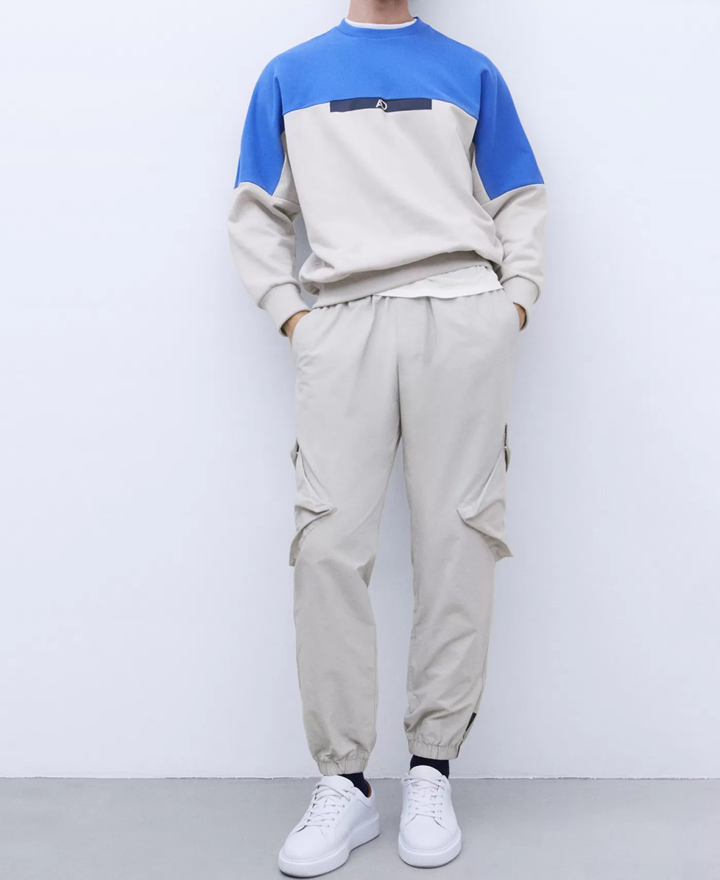 Hombre Adolfo Dominguez Sudadera Oversize En Algodon Bicolor